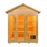 Simple outdoor hemlock  steam sauna room