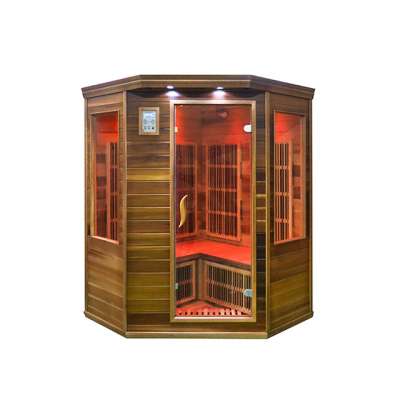 High quality red cedar corner far infrared sauna room