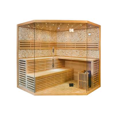 Luxury corner culture stone indoor steam sauna room